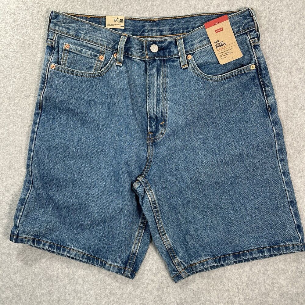 Levi's 469 Loose jean Shorts Mens 32x9 Blue Denim Relaxed baggy 394340009